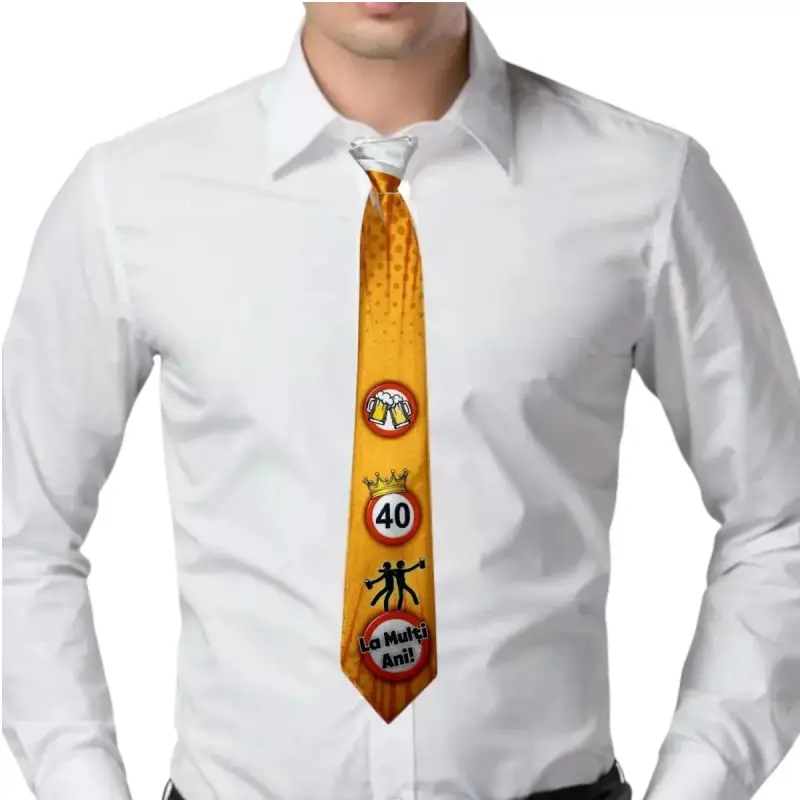 40 la multi ani, cravata cu mesaj, model crv025